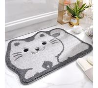 Molesun Cute Animal Bathroom Rug, Absorbent Microfiber Bath Rug Non-Slip Soft Shower Rug, Plush Shaggy Bath Mats for Bathroom Floor, Tub and Shower, Machine Washable, 47x70cm, Cat