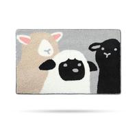 Molesun Cute Sheep Bath Rug, Bathroom Mat Non-Slip Soft Shower Rug Funny Plush Microfiber Water Absorbent Shaggy Floor Mats for Kids Room, Bedroom, Kitchen (Sheep, 20 x 31)