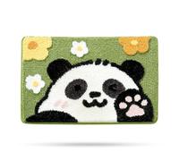 Molesun Panda Bath Mat Bathroom Rug, Plush Microfiber Shower Rug Non-Slip Water Absorbent Bath Rug, Funny Animal Floor Mats for Kids Room, Bedroom, Kitchen (Panda, 20 x 31)