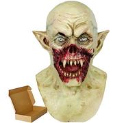 molezu Vampire Mask Horror Monster Cosplay Mask Latex Pointed Ears Elf Vampire Head Mask Halloween Mask Carnival Party Terror Party Mask