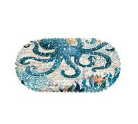 MOLFUJ Non Slip Octopus Bathtub Mat with Suction Cups, Oval Pebble Shower Mat for Baby Tub,Safety Vinyl Anti-Skid Decoration Bath Mat, Coastal Ocean Beach Nautical Themed Decor Bathroom Accessories