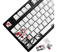 MOLGRIA Keycaps 111 Set for 62/105/109 Mechanical Keyboard, Custom PBT OEM Profile Caps for German ISO Layout, Keycap Puller Included (Plum Blossom)