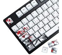 MOLGRIA Keycaps 111 Set for 62 105 109 Mechanical Keyboard, Custom PBT OEM Profile Key Caps for French with Keycap Puller for Gateron Kailh Cherry MX Switch ISO Layout Keyboard(Plum Blossom)