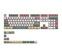 MOLGRIA PBT Pudding Christmas Keycaps 129 Set, Custom ASA Profile 4-Side Dark Transparent Key Caps for 60/75/98 Percent Cherry MX Switch RGB Backlit Mechanical Gaming Keyboard ANSI Layout(Black)