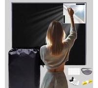 MOLHEM 100% Light Blocking Window Shade - 300x145cm Portable No-Drill Cover with Self-Adhesive Tapes | Customizable Size for Nursery, Travel & Temporary Use (Black)
