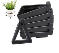 MOLHEM 24 PCS Plant Pot Feet Invisible Flower Pot Risers Potted Triangle Lifters Potted Plant Stand for Indoor Outdoor Supports Plant Pots Small Large Plant Pot(Black)