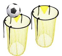 MOLHEM Foldable Football Goal Net 2 Pack, Durable & Portable Soccer Training Equipment, Top Bins Target for Shooting Practice, Backyard Games, Kids & Adults (Indoor/Outdoor Use)