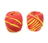 Moli Thread Red Yellow Cotton Sacred Dhaga Mauli Roli India Holy Red Cotton Rituals Puja Prayer Wrist Thread Band Religious Pooja Accessories Mauli Kalawa Moli Hindu(Set 2)