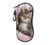 MOLIAE Sleeping Cat print Unisex eyeglasses box Cases,Protective Case For Glasses, sunglasses soft case,glasses case, Black, One size