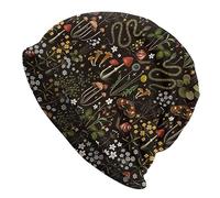 MOLIAN Swedish Flag Beanies Thin Bonnet Cap Casual Skull Cap for Jogging Cycling, Forest Animals Mushrooms, One size