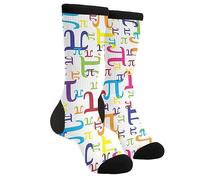 MOLIAN Women Men Novelty Socks Funny Crazy Dress Sock, Colorful Pi Math, One Size