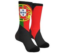 MOLIAN Women Men Novelty Socks Funny Crazy Dress Sock, Heart Love Portugal Flag, One Size