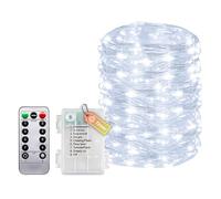 Molicar Fairy Lights Wire with Timer and Remote Control, Small Fairy Lights Indoor with Battery, 20 m, 200 LEDs, IP65 Waterproof, Without Batteries for Bedroom, Wedding, Christmas, Party Decoration