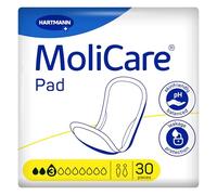 MoliCare Pad 3 Drops Adult Incontinence Pads for Women and Men with Light Bladder Weakness, Odour Neutraliser, Leakage Protection, Skin Protection, 30 Pieces