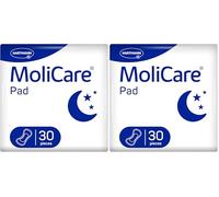 MoliCare Pad Night - Incontinence Pads for Mild to Moderate Bladder Weakness for Men & Women | Anatomically Shaped, Absorbent, Breathable & Discreet | 30 Pads (Pack of 2)