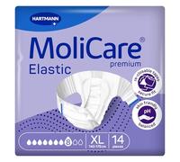 MoliCare Premium Elastic 8 Drops Unisex Adult Nappies, Size XL | 14 pairs, three-layer absorbent core for severe leaks, elasticated side panels, instant-dry feeling, skin-friendly