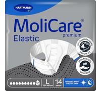 MoliCare Premium Elastic Unisex Disposable Slip: Discreet Use for Woman and Men with Incontinence; 10 Drops, Size L, Pack of 14