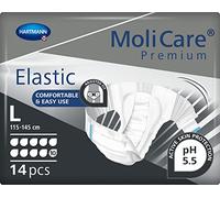 MoliCare Premium Elastic Adult Nappies - 10 Drop | Highly Absorbent Disposable Night-Time Nappies for Men & Women with Very Severe Incontinence | Size L | 4 Packs of 14 (56 Pieces)