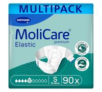 MoliCare Premium Elastic Adult Nappies - 5 Drops | High-Absorbency Disposable Nappy for Men and Women with Severe Incontinence | Size S | 3 Packs of 30 (90 Units)