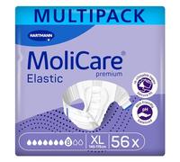 MoliCare Premium Elastic Adult Nappies - 8 Drops | High-Absorbency Disposable Diapers for Men and Women with Severe Incontinence| Size XL | 4 Packs of 14 (56 Pieces)