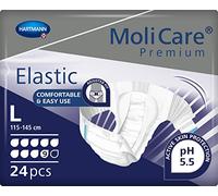MoliCare Premium Elastic Adult Nappies - 9 Drops | Reliable High-Absorbency Disposable Diapers for Men and Women with Very Severe Incontinence| Size L | 3 Packs of 24 (72 Pieces)