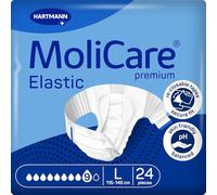 MoliCare Premium Elastic Unisex Disposable Slip: Discreet Use for Woman and Men with Incontinence; 9 Drops, Size L, Pack of 24