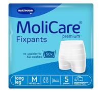 MoliCare Premium Fixpants, Washable Fixations Pants, Worn with Large Incontinence Pads, Long Leg, Size M, Pack of 5