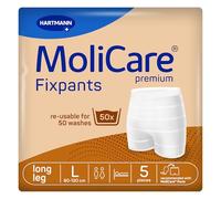 MoliCare Premium Fixpants, Washable Fixation Pants, Worn with Large Incontinence Pads, Long Leg, Size L, Pack of 5