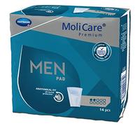 MoliCare Premium Men PAD, Incontinence Liners for Men with Bladder Weakness, V-Shaped fit, 2 Drops, Pack of 14