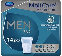 MoliCare Premium Men PAD, Incontinence Liners for Men with Bladder Weakness, V-Shaped fit, 2 Drops, Pack of 14