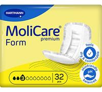 MoliCare Premium Form | 3 Drops | Large Incontinence Pads | Instant Dry Feeling | Soft Material | Active Skin Protection | Pack of 32 | Absorbs up to 1290ml