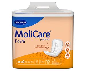 Molicare Premium Form 4 Tropfen, für leichte Inkontinenz: maximale Sicherheit, Extra Auslaufschutz und Diskretion für Frauen und Männer, zu verwenden mit MoliCare Premium Fixpants, 32 Stück