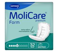 MoliCare Premium Form | 5 Drops | Large Incontinence Pads | Instant Dry Feeling All Day | Soft Material | Active Skin Protection | Pack of 32 | Absorbs up to 1662ml