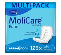 MoliCare Premium Form | 6 Drops | Large Incontinence Pads | Instant Dry Feeling All Day | Soft Material | Active Skin Protection | 4 Packs of 32 Pads (128 Pieces) | Absorbs up to 2353ml