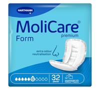MoliCare Premium Form | 6 Drops | Large Incontinence Pads | Instant Dry Feeling All Day | Soft Material | Active Skin Protection | Pack of 32 | Absorbs up to 2353ml