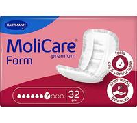 MoliCare Premium Form | 7 Drops | Large Incontinence Pads | Instant Dry Feeling All Day | Soft Material | Active Skin Protection | Pack of 32 | Absorbs up to 2598ml