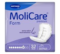 MoliCare Premium Form | 8 Drops | Large Incontinence Pads | Instant Dry Feeling All Day | Soft Material | Active Skin Protection | Pack of 32 | Absorbs up to 3017ml