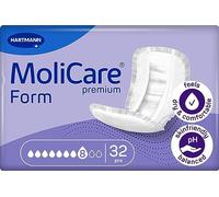 MoliCare Premium Form, 8 Drops, Large Incontinence Pads, 4 Packs of 32 (128 Pieces)