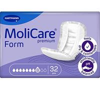 MoliCare Premium Form | 8 Drops | Large Incontinence Pads | Instant Dry Feeling All Day | Soft Material | Active Skin Protection | Pack of 32 | Absorbs up to 3017ml