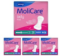 MoliCare Premium Lady Pad 5 Drops | Extra-Long Incontinence Pads for Moderate Bladder Weakness | Nighttime Leak Prevention | Odour Neutraliser | 14 Pieces (Pack of 4)