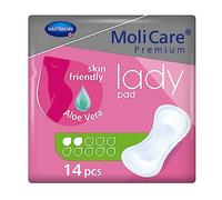 MoliCare Premium Lady pad, Incontinence Pads for Women with Bladder Weakness, 2 Drops, Pack of 14