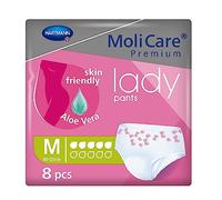MoliCare Premium Lady Pants, 5 Drops, Soft and Discreet Bladder Weakness Underwear for Women, with Aloe Vera Treated Topsheet, Size M, 31-47inches, 8 Packs of 8 Pieces (64 Pieces)