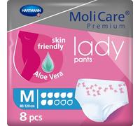 MoliCare Premium Lady Pants, 7 Drops, Soft and Discreet Bladder Weakness Pants for Women, with Aloe Vera Treated Topsheet, Size M, 31-47inches (80-120cm), Pack of 8