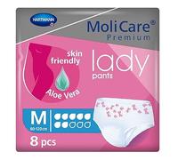 MoliCare Premium Lady Pants, 7 Drops, Soft and Discreet Bladder Weakness Pants for Women, with Aloe Vera Treated Topsheet, Size M, 31-47inches, 4 Packs of 8 Pairs (32 Items)