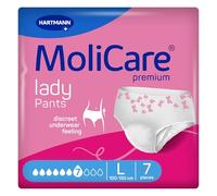 MoliCare Premium Lady Pants 7 Drops | Women’s Incontinence Pants for Moderate Bladder Weakness, Discreet Disposable Pull-Up Pants, Size Large, (47-59 inches) Pack of 7