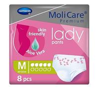 MoliCare Premium Lady Pants, Discreet Usage for Bladder Weakness Specially for Women, Aloe Vera, 5 Drops, Size M, Pack of 8 (Packaging may Vary)