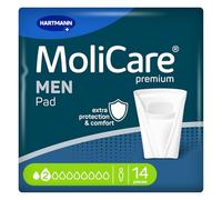 MoliCare Premium Men Pad 2 Drops Discreet Incontinence Pads for Men for Drips & Dribbles, Instant-Dry Feeling, Advanced Skin Protection, Pouch Design, 14 Pieces