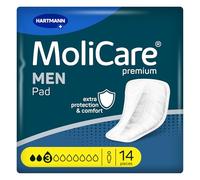 MoliCare Premium Men Pad 3 Drops, Incontinence Pads for Men, 14 Pack