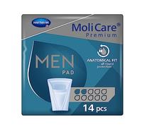 MoliCare Premium Men PAD, Incontinence Liners for Men with Bladder Weakness, V-Shaped fit, 2 Drops, Pack of 14