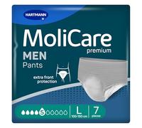 MoliCare Premium Men Pants | 5 Drops | Discreet Bladder Weakness Pants for Men | Fast Absoption and Leak Protection | Size L | 47-59 inches (100-150cm) | Pack of 7